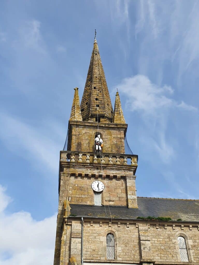 Filet anti volatile. Eglise de Lanmeur 2 - Brest Quimper